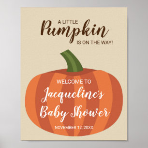 Affiche de bienvenue du Baby shower d'automne du p