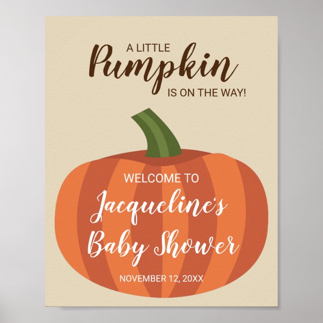 Affiche de bienvenue du Baby shower d'automne du p (Devant)