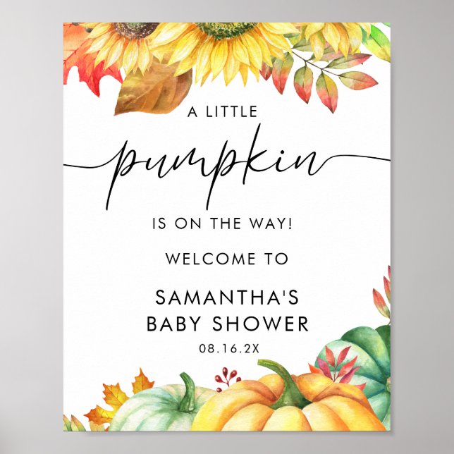 Affiche de bienvenue du Baby shower d'automne du p (Devant)