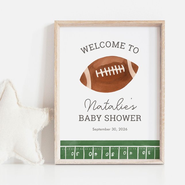 Affiche de bienvenue du Baby shower de football Li (Créateur téléchargé)