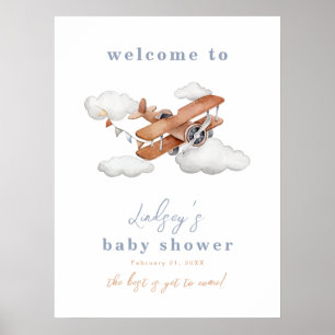 Affiche de bienvenue du Baby shower du plan d'aqua