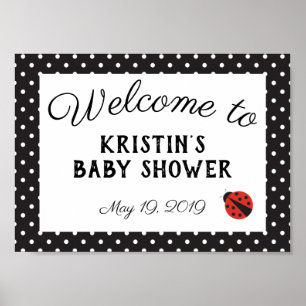 Affiche de bienvenue du baby shower Ladybug