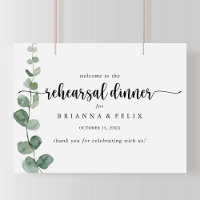 Affiche de bienvenue du dîner de répétition horizo