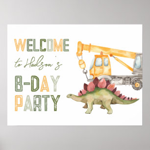 Affiche de bienvenue du Dinosaur Construction Part