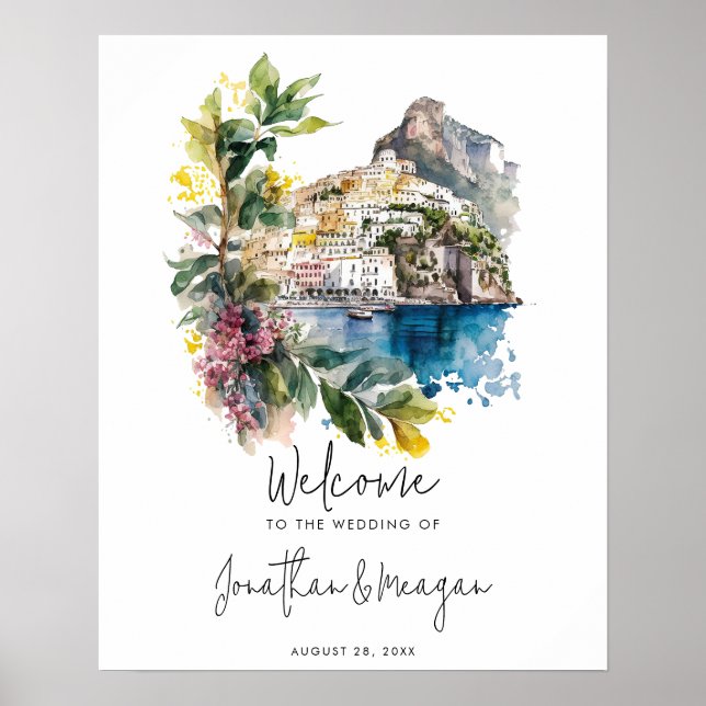 Affiche de bienvenue du mariage Amalfi Coast Itali (Devant)