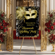 Affiche de bienvenue du Masquerade Party