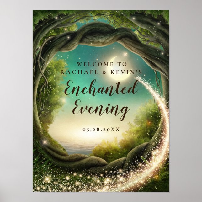 Affiche de bienvenue du soir enchantée (Devant)