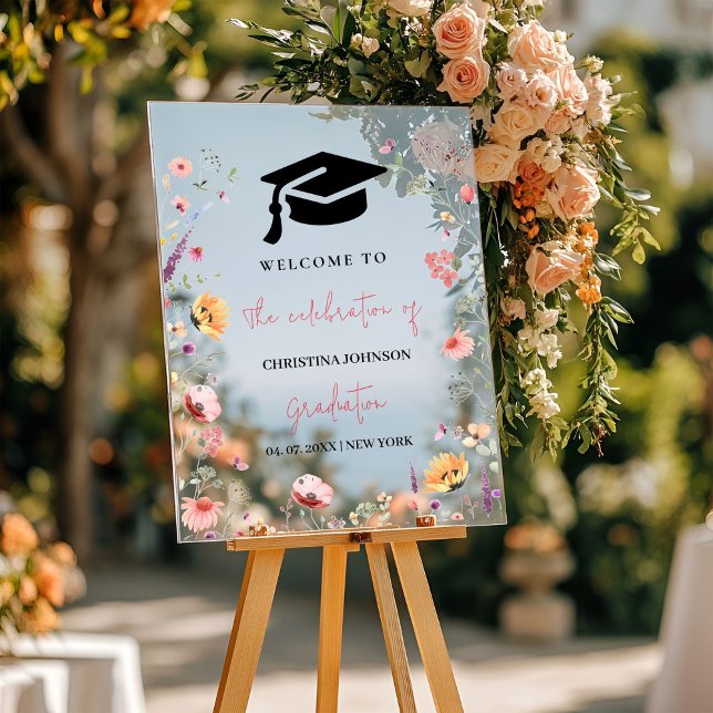 Affiche de bienvenue élégante Fleur sauvage Garden (Créateur téléchargé)