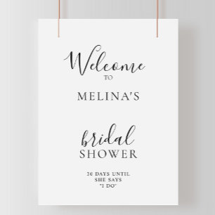 Affiche de bienvenue élégante pour une douche de m