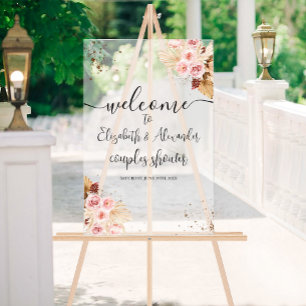 Affiche de bienvenue en acrylique gelée Boho Coupl