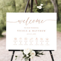 Affiche de bienvenue et chronologie du Mariage ros