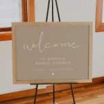 AFFICHE DE BIENVENUE Fête des mariées beige INDIE<br><div class="desc">Ce panneau d'accueil de douche nuptiale est doté d'une police manuscrite pointue et d'un design minimaliste moderne. Modifiez toutes les couleurs et le libellé *le plus* pour répondre à vos besoins. Ce signe de bienvenue vient compléter votre célébration moderne, contemporaine, industrielle ou bohème. Ce panneau présente une couleur beige/taupe de...</div>