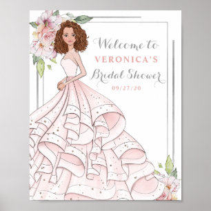 Affiche de bienvenue Fête des mariées Blingy Glamo