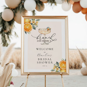Affiche de bienvenue Fête des mariées Brunch et Bu