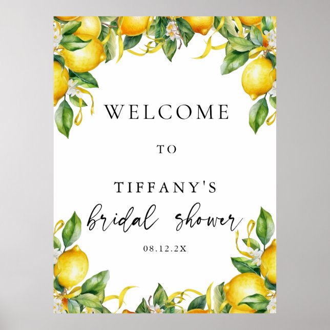 Affiche de bienvenue Fête des mariées Citrus Lemon (Devant)