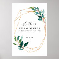 Affiche de bienvenue Fête des mariées florale verd