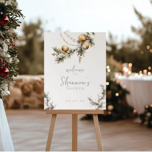 Affiche de bienvenue Fête des mariées   Holly & Or