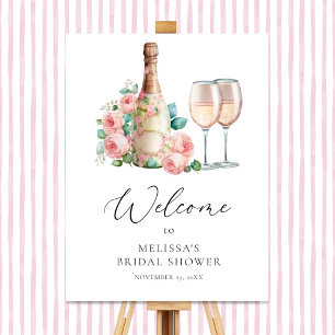 Affiche de bienvenue Fête des mariées rose