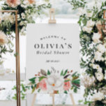 Affiche de bienvenue Fête des mariées rose blanc v<br><div class="desc">Affiche de bienvenue Fête des mariées rose blanc vert floral</div>