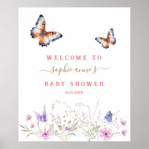 Affiche de bienvenue Fleur sauvage Baby shower pap