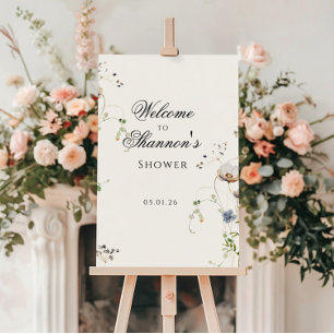 Affiche de bienvenue Fleur sauvage botanique   Fêt