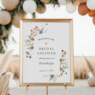 Affiche de bienvenue fleur sauvage et Fête des mar