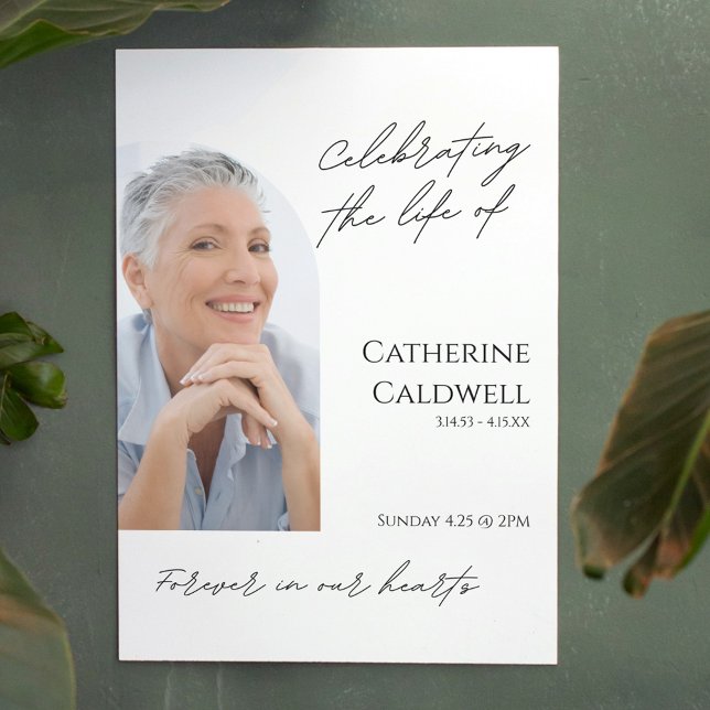 Affiche de bienvenue funéraire minimaliste de l'ar (Minimalist Arch Photo Funeral Welcome Sign
)