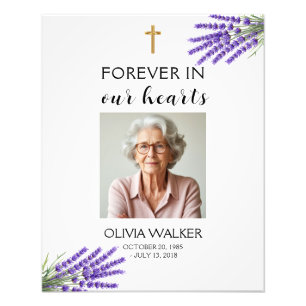 Affiche de bienvenue funéraire photo Lavender