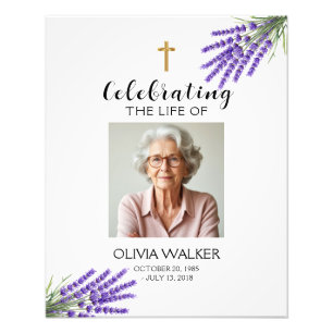 Affiche de bienvenue funéraire photo Lavender