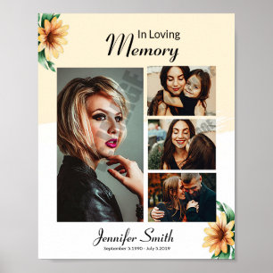 Affiche de bienvenue funéraire Signet photo Collag