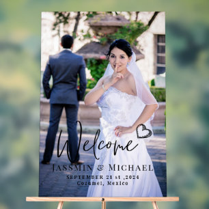 Affiche de bienvenue Mariage acrylique avec photo