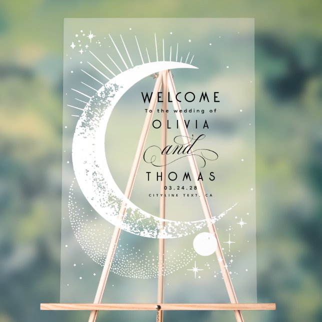 Affiche de bienvenue Mariage acrylique céleste Sta (Neutre)