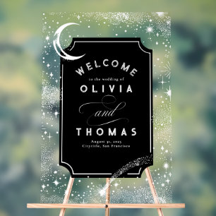 Affiche de bienvenue Mariage acrylique céleste Sta