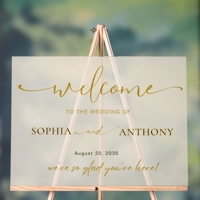 Affiche de bienvenue Mariage acrylique minimaliste (Neutre)