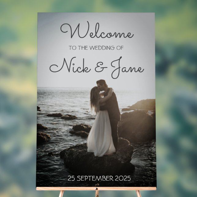 Affiche de bienvenue Mariage acrylique personnalis (Neutre)