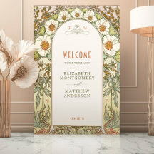 Affiche de bienvenue Mariage Art Nouveau Vintage p