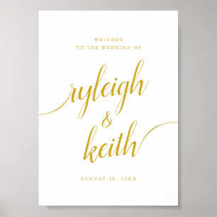Affiche de bienvenue mariage avec Calligraphie ten