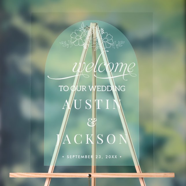 Affiche de bienvenue mariage avec nom et date | (Neutre)