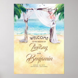 Affiche de bienvenue Mariage Beach Arbor