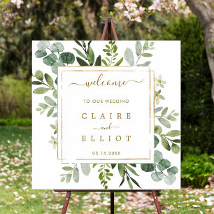 Affiche de bienvenue Mariage Botanical Gold Greene