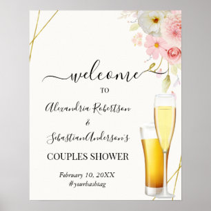 Affiche de bienvenue Mariage Dahlia & Couples Rose