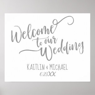 Affiche de bienvenue Mariage de calligraphie bross