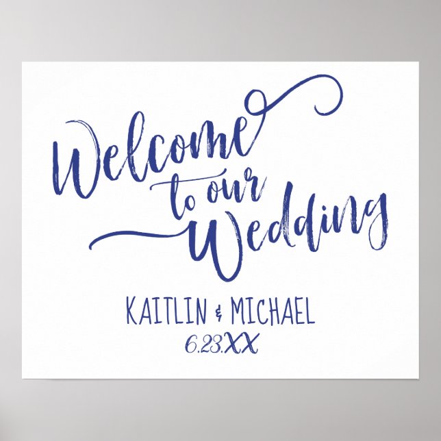 Affiche de bienvenue Mariage de calligraphie - Roy (Devant)