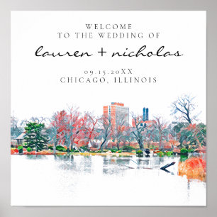Affiche de bienvenue Mariage de Chicago Jackson Pa