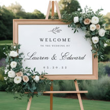 Affiche de bienvenue Mariage de Foliage Elégant