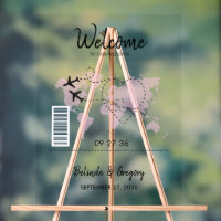 Affiche de bienvenue Mariage de la carte d'embarqu
