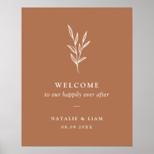 Affiche de bienvenue Mariage de la forêt orange br