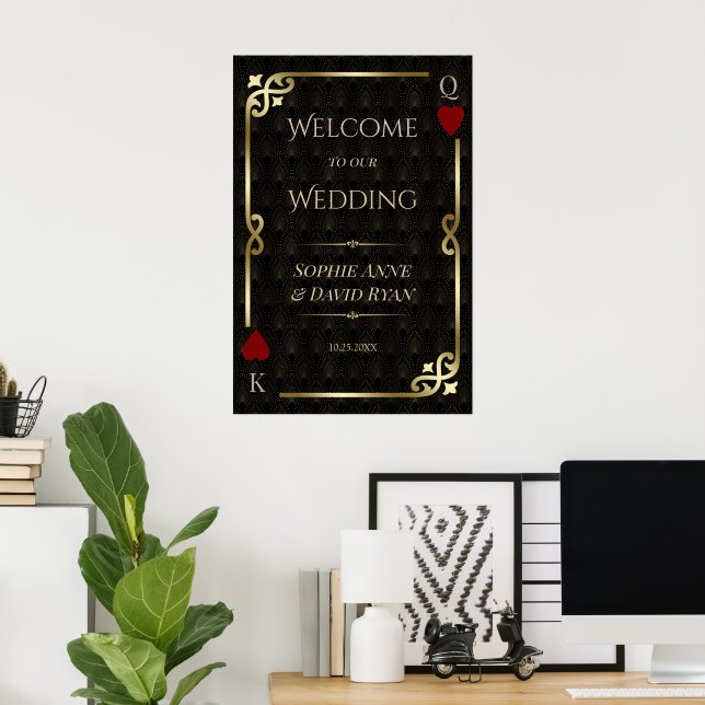 Affiche de bienvenue Mariage de nuit Royal Gold Bl (Bureau à domicile)