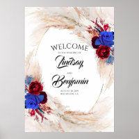 Affiche de bienvenue Mariage de Pampas Grass Flora