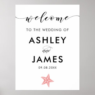 Affiche de bienvenue Mariage de poisson-Starfish r